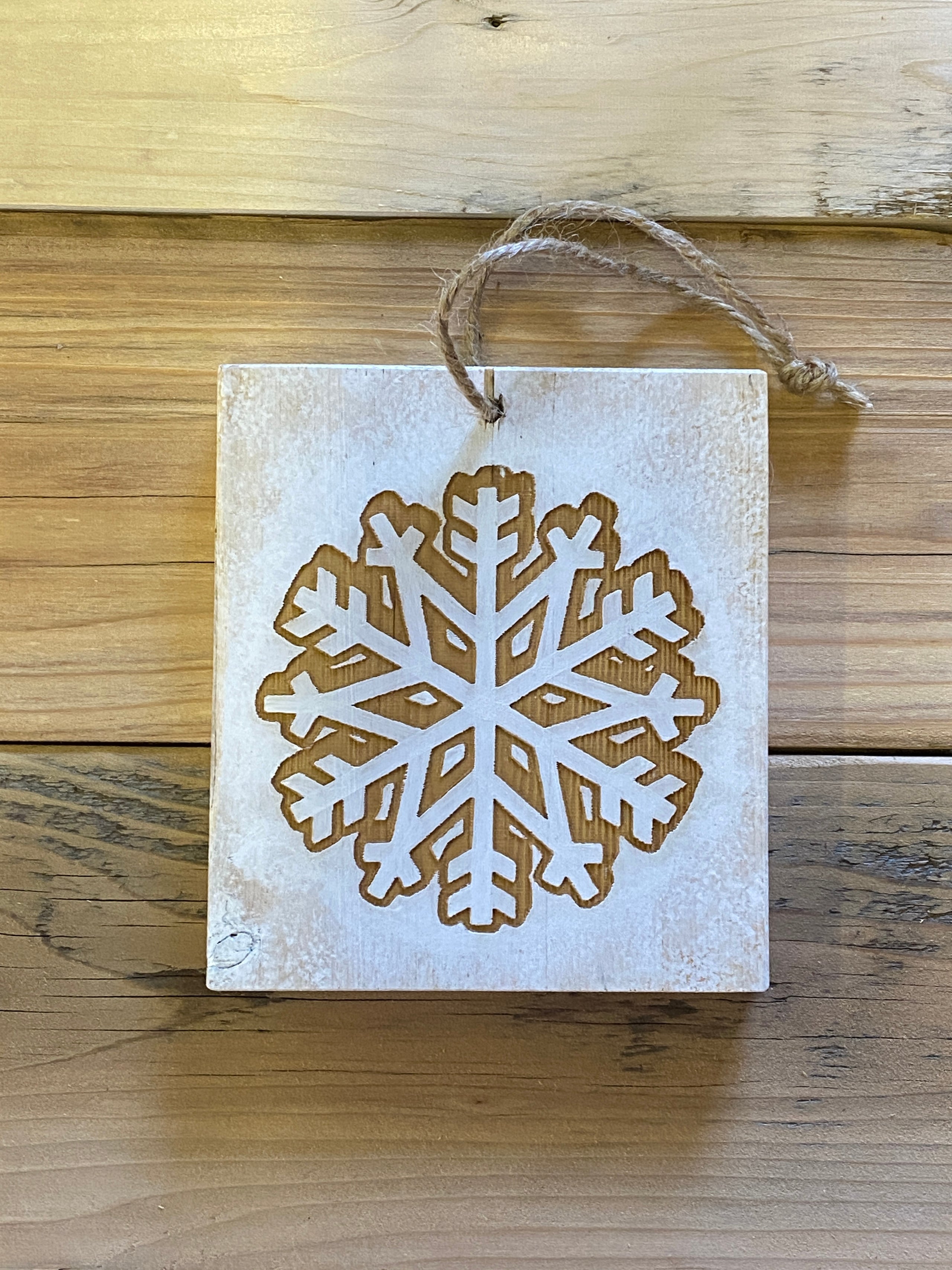 Wood Snowflake Decor  Repurposed With Heart